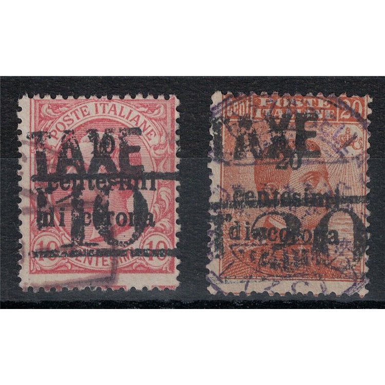 TRENTINO (BZ3) 1918-19 Trento and Trieste (TAXE + T with number) 2v us ©
