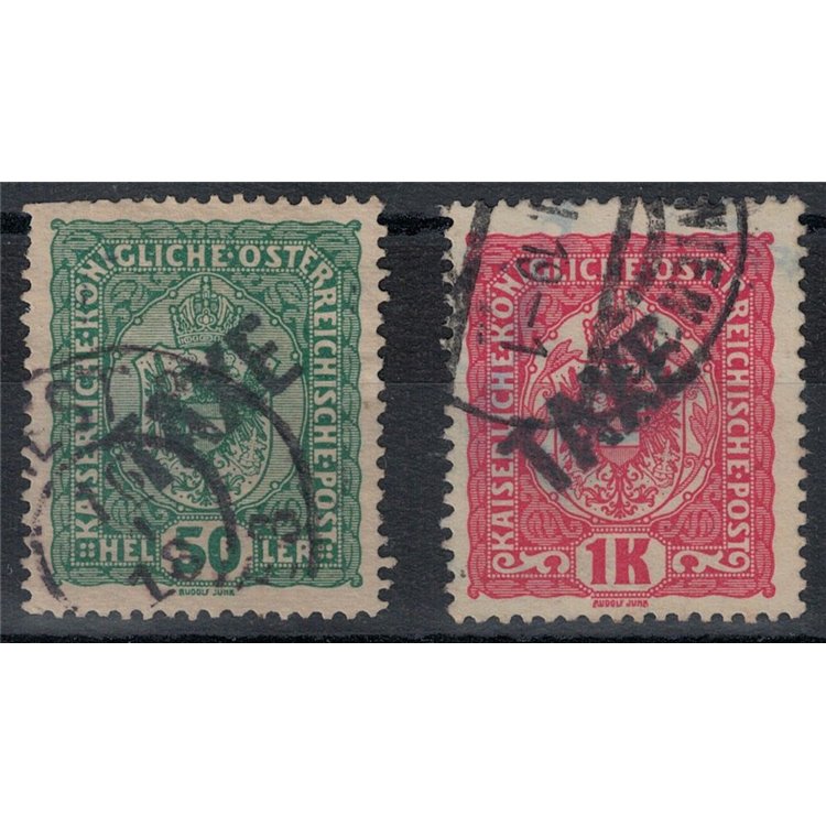 TRENTINO (BZ3) 1918-19 Stamps of Austria (TAXE oblique) 2v us ©