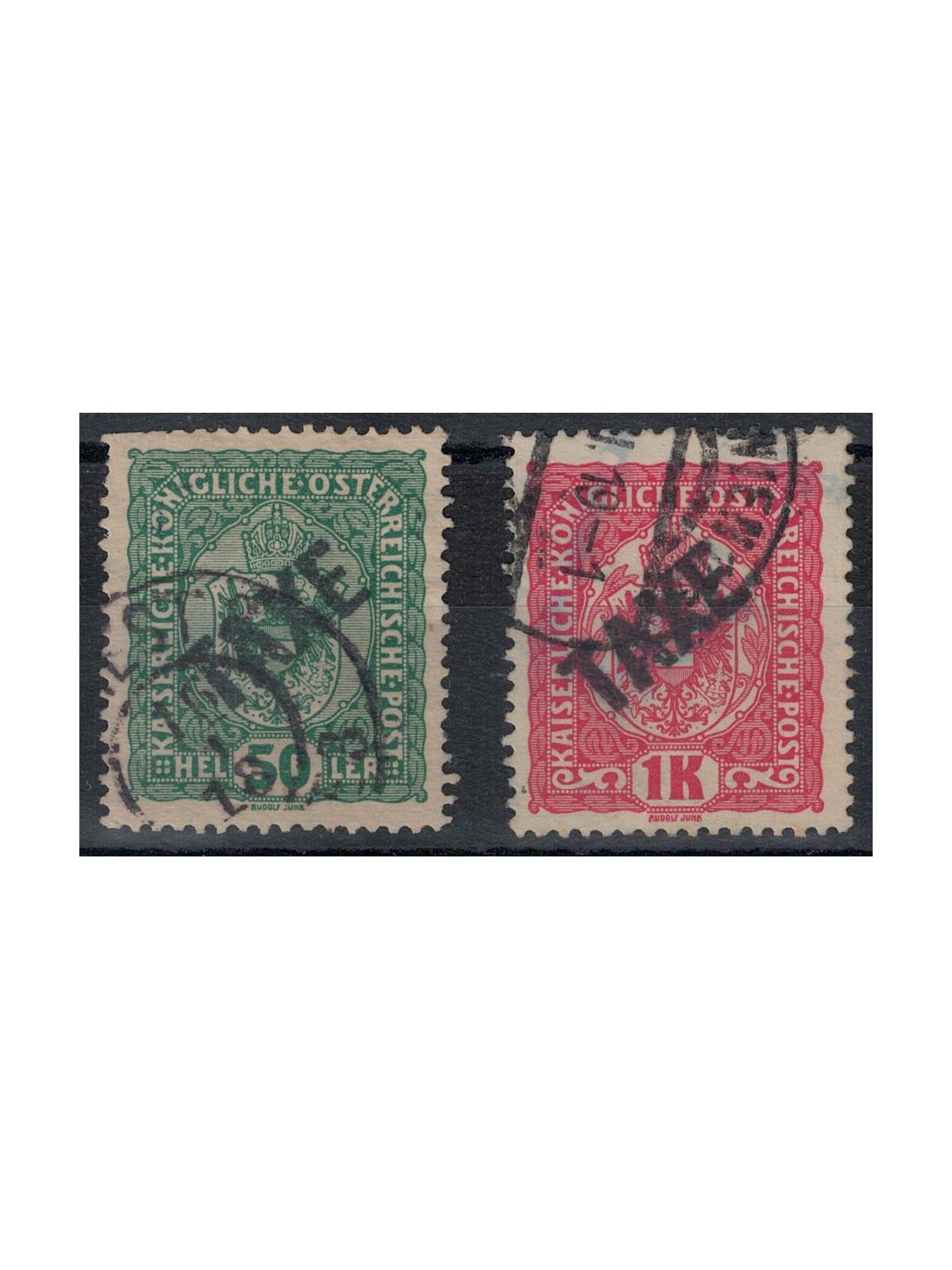 TRENTINO (BZ3) 1918-19 Francobolli di Austria (TAXE obliqua) 2v us ©