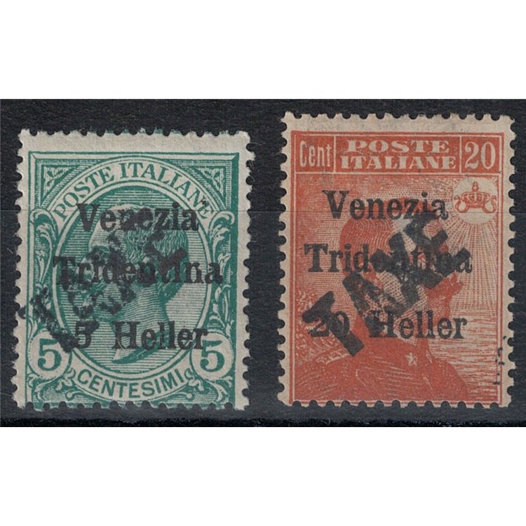TRENTINO (BZ3) 1918-19 Venezia Tridentina (TAXE oblique) 2v MH* ©