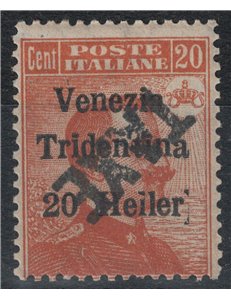 TRENTINO (BZ3) 1918-19 Varietà Venezia Tridentina (TAXE capov. e obliqua) MH* ©