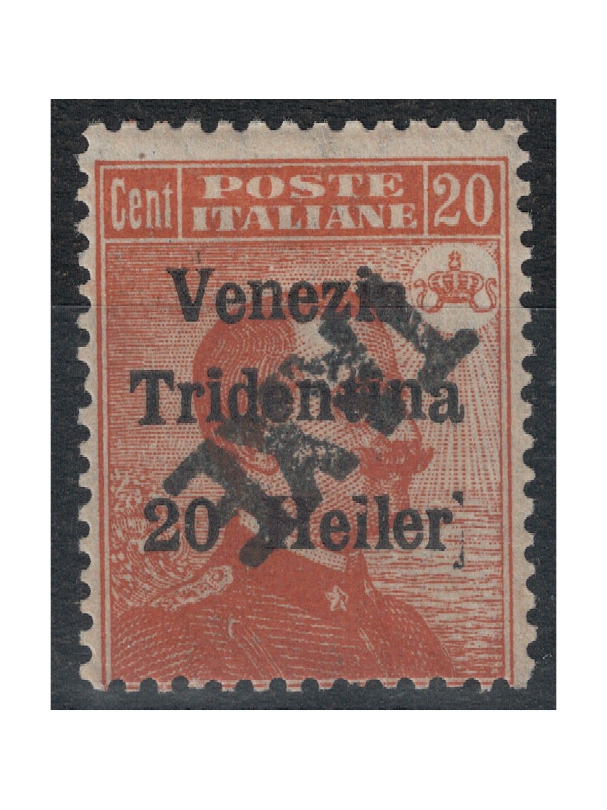TRENTINO (BZ3) 1918-19 Venezia Tridentina Variety (TAXE inverted and oblique) MH* ©