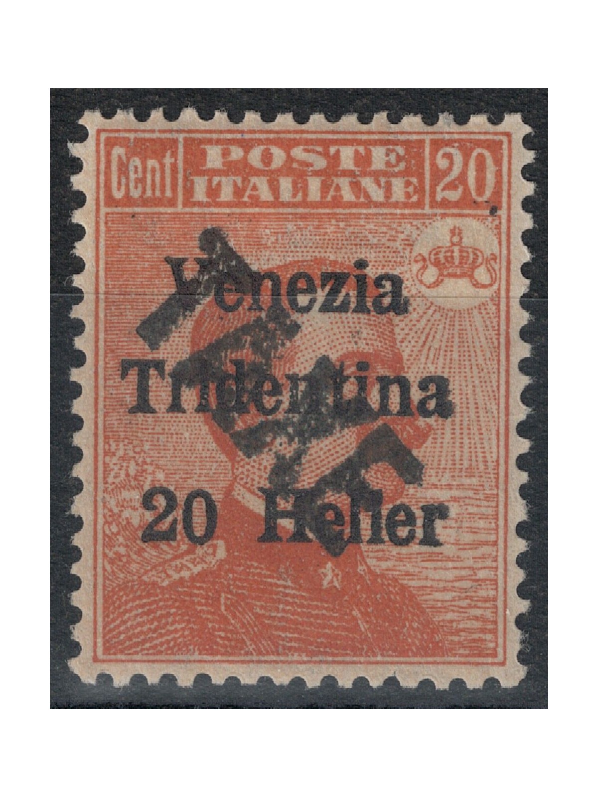 TRENTINO (BZ3) 1918-19 Varietà Venezia Tridentina (TAXE obliqua dall'alto in basso) MH* ©