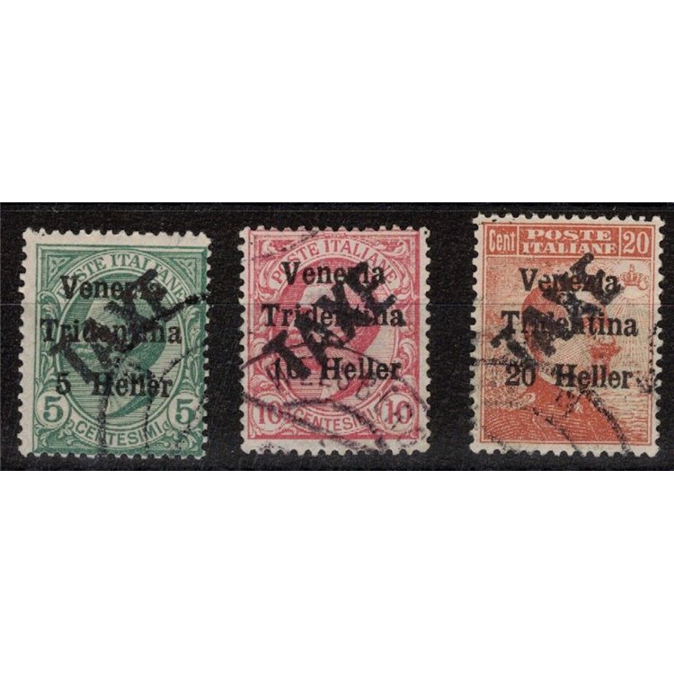 TRENTINO (BZ3) 1918-19 Venezia Tridentina (TAXE oblique) 3v us ©