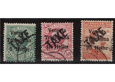TRENTINO (BZ3) 1918-19 Venezia Tridentina (TAXE oblique) 3v us ©
