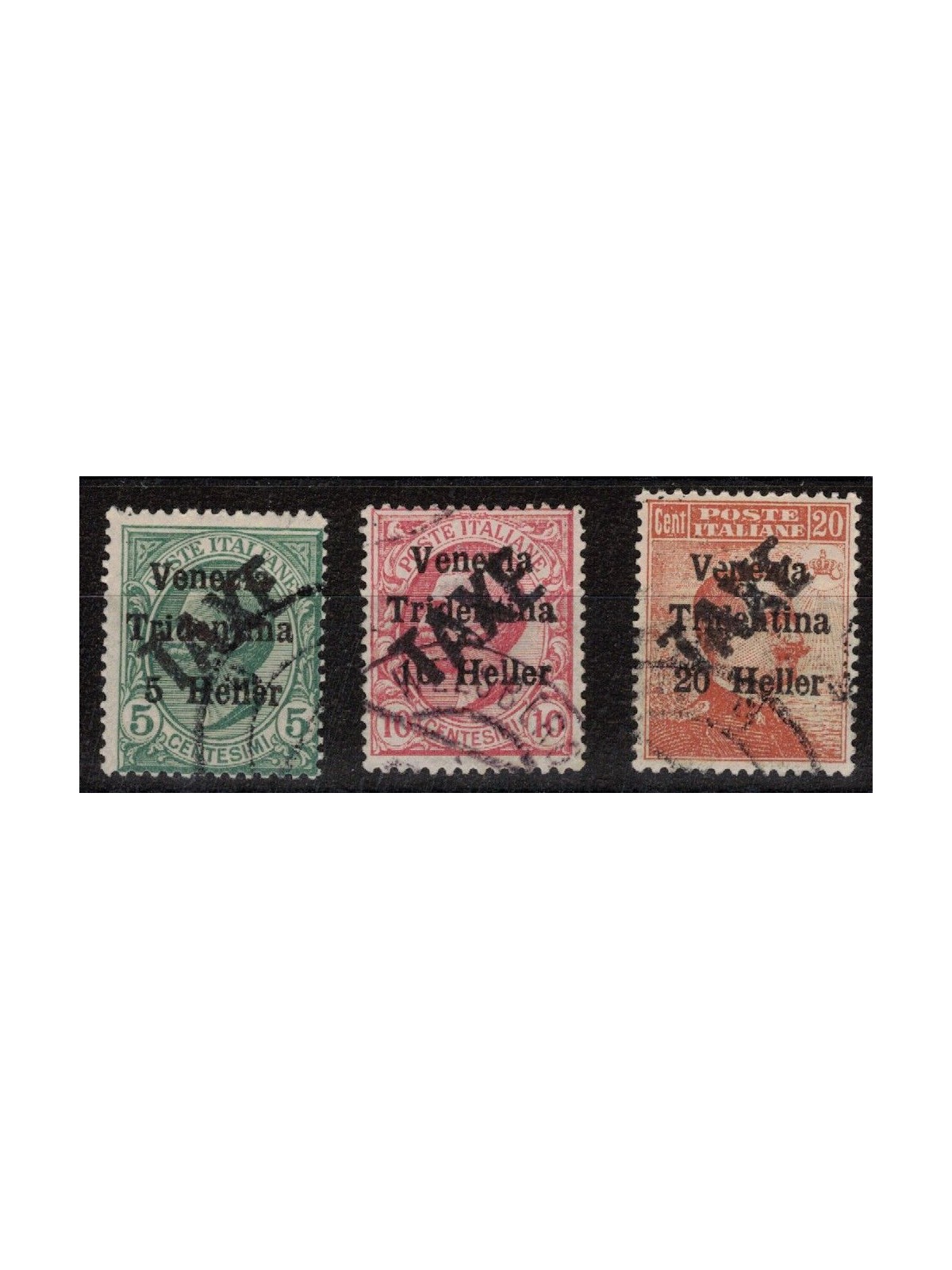 TRENTINO (BZ3) 1918-19 Venezia Tridentina (TAXE obliqua) 3v us ©