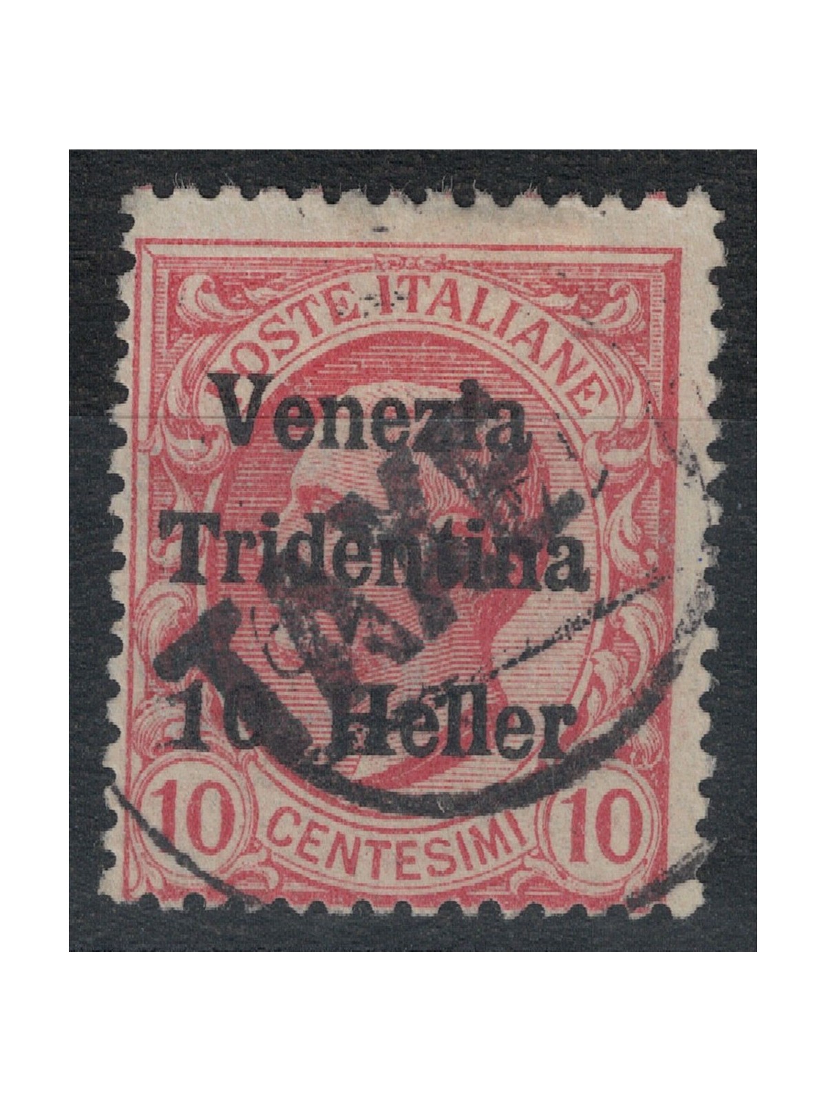 TRENTINO (BZ3) 1918-19 Venezia Tridentina 10h rosa (TAXE obliqua) us ©