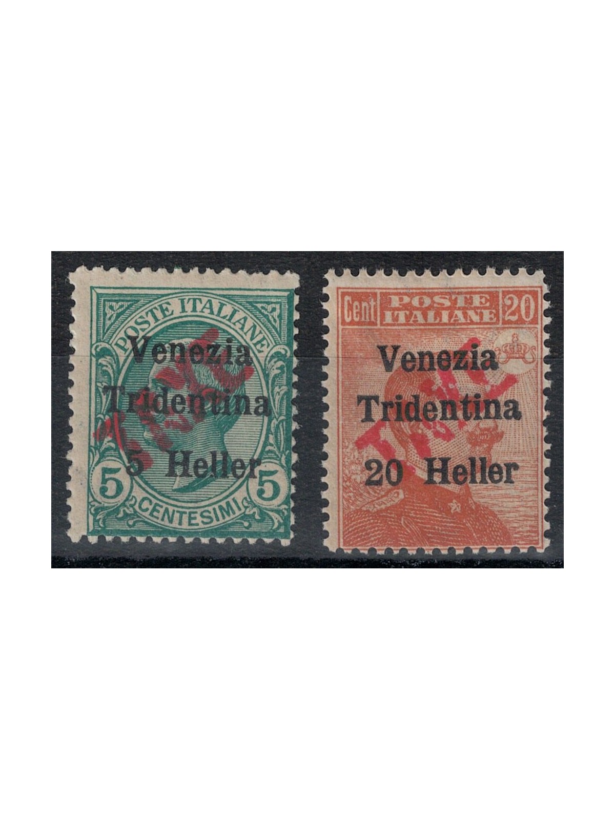 TRENTINO (BZ3) 1918-19 Venezia Tridentina (TAXE oblique in red) 2v MNH** ©