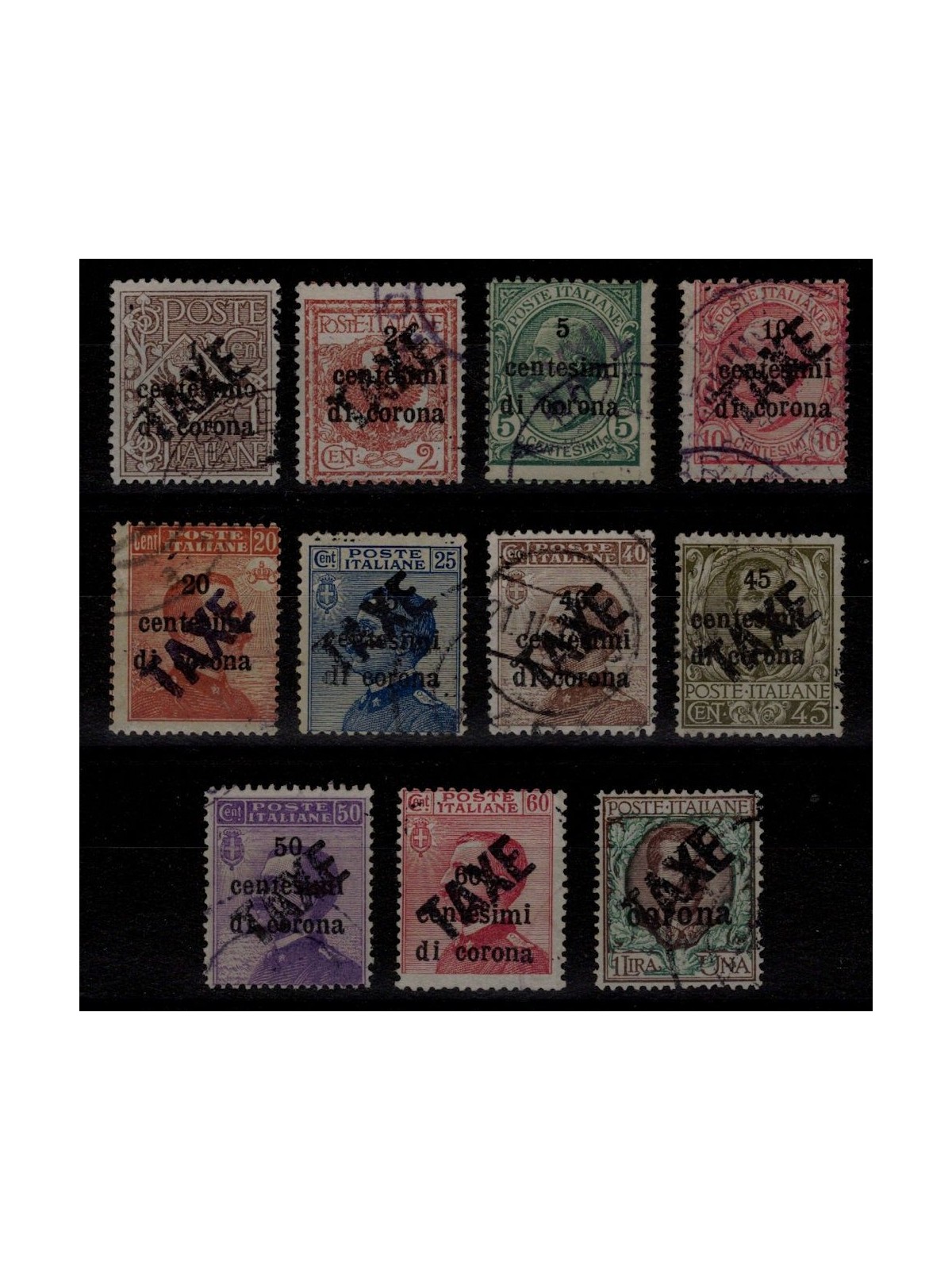 TRENTINO (BZ3) 1918-19 Trento and Trieste (TAXE oblique) 11v us ©