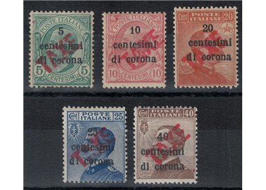 TRENTINO (BZ3) 1918-19 Trento e Trieste (TAXE obliqua in rosso) 5v MNH** ©