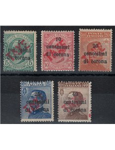 TRENTINO (BZ3) 1918-19 Trento e Trieste (TAXE obliqua in rosso) 5v MH* ©