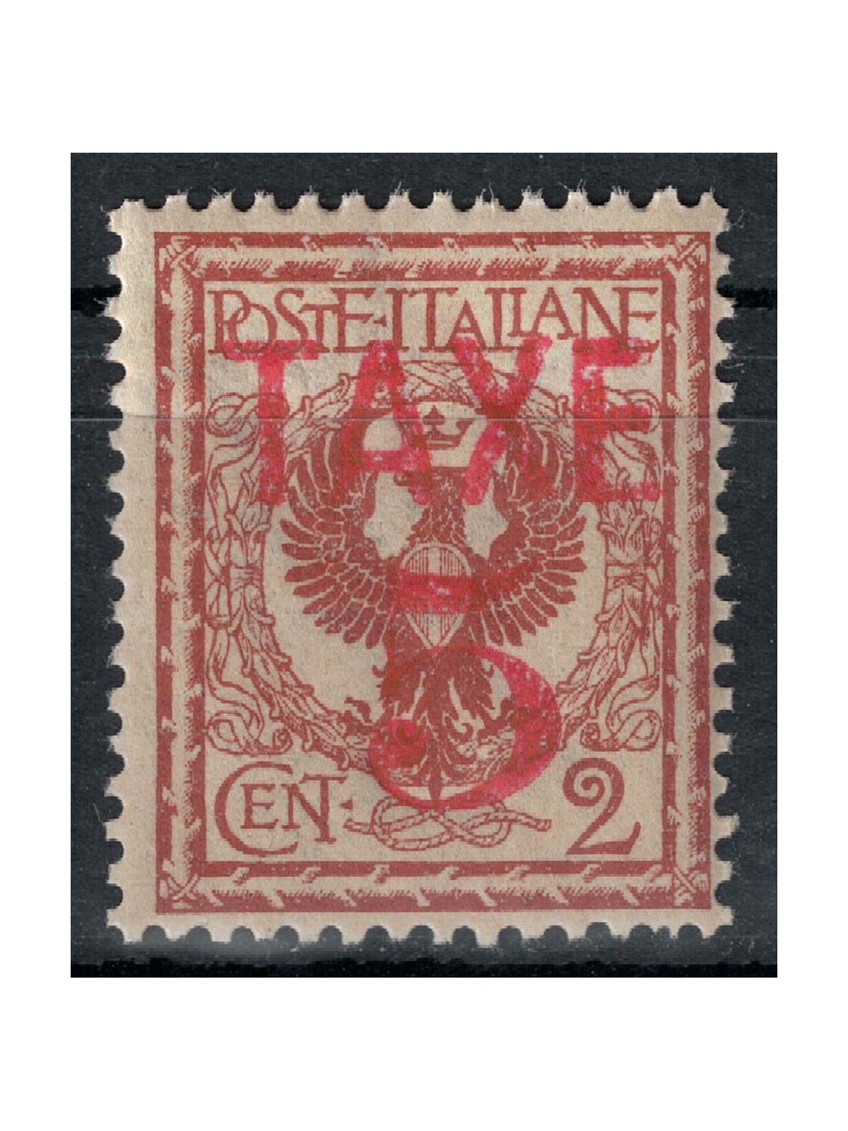 TRENTINO (BZ3) 1918-19 Floreale 2c (TAXE e cifre orizz. in rosso) MNH** ©