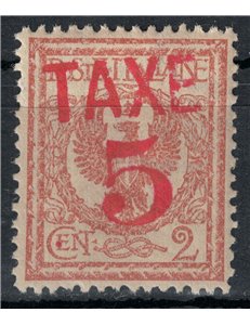 TRENTINO (BZ3) 1918-19 Floral 2c (TAXE and horizontal figures in red) MH* ©