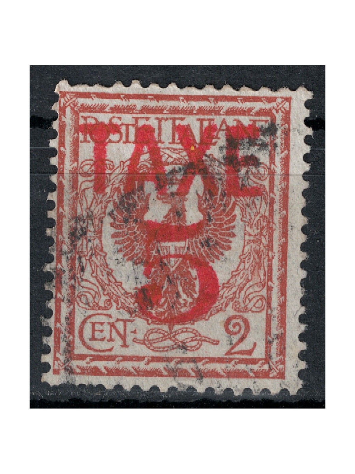 TRENTINO (BZ3) 1918-19 Floral 2c (TAXE and horizontal figures in red) us ©