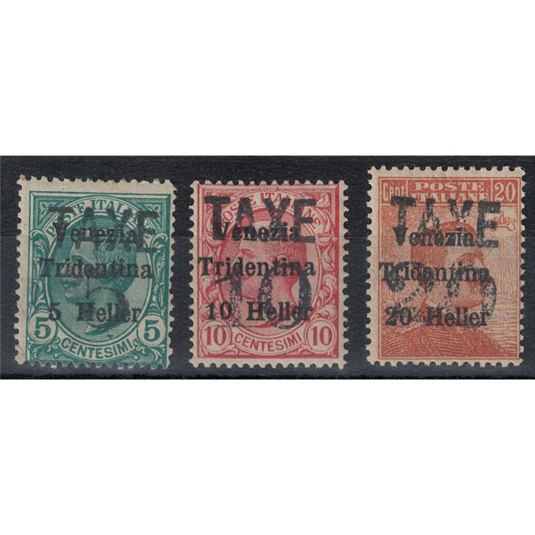 TRENTINO (BZ3) 1918-19 Venezia Tridentina (TAXE and horiz. figures) 3v MNH** ©