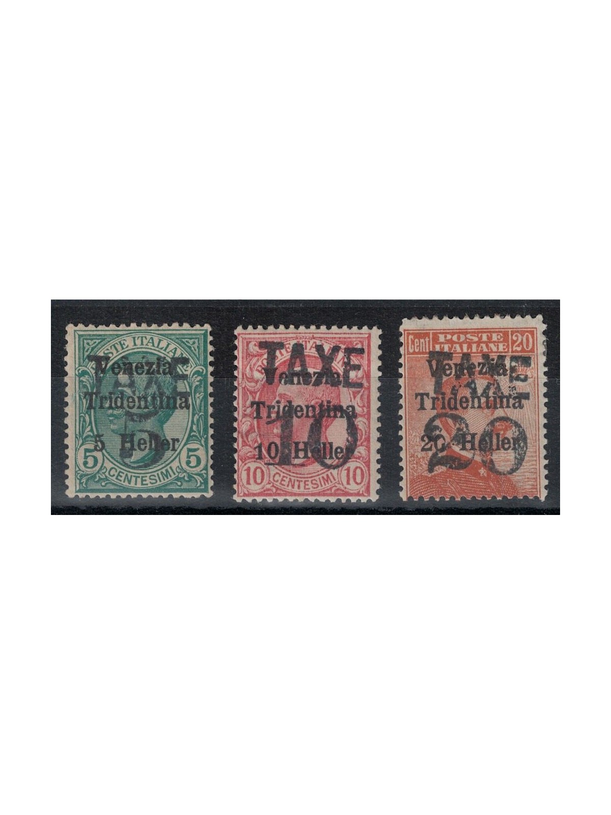 TRENTINO (BZ3) 1918-19 Venezia Tridentina (TAXE and horizontal figures) 3v MH* ©