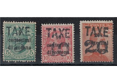 TRENTINO (BZ3) 1918-19 Trento e Trieste (TAXE e cifre orizz.) 3v MNH**