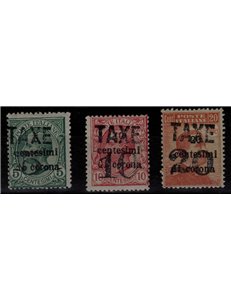 TRENTINO (BZ3) 1918-19 Trento e Trieste (TAXE e cifre orizz.) 3v MH*