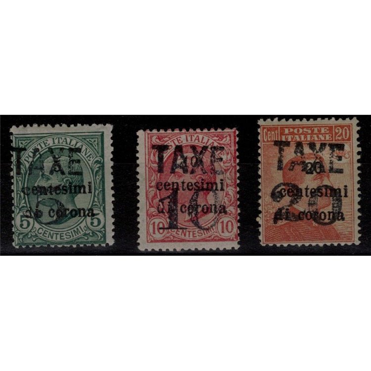 TRENTINO (BZ3) 1918-19 Trento e Trieste (TAXE e cifre orizz.) 3v MH*