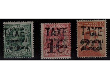 TRENTINO (BZ3) 1918-19 Trento and Trieste (TAXE and horizontal figures) 3v MH*