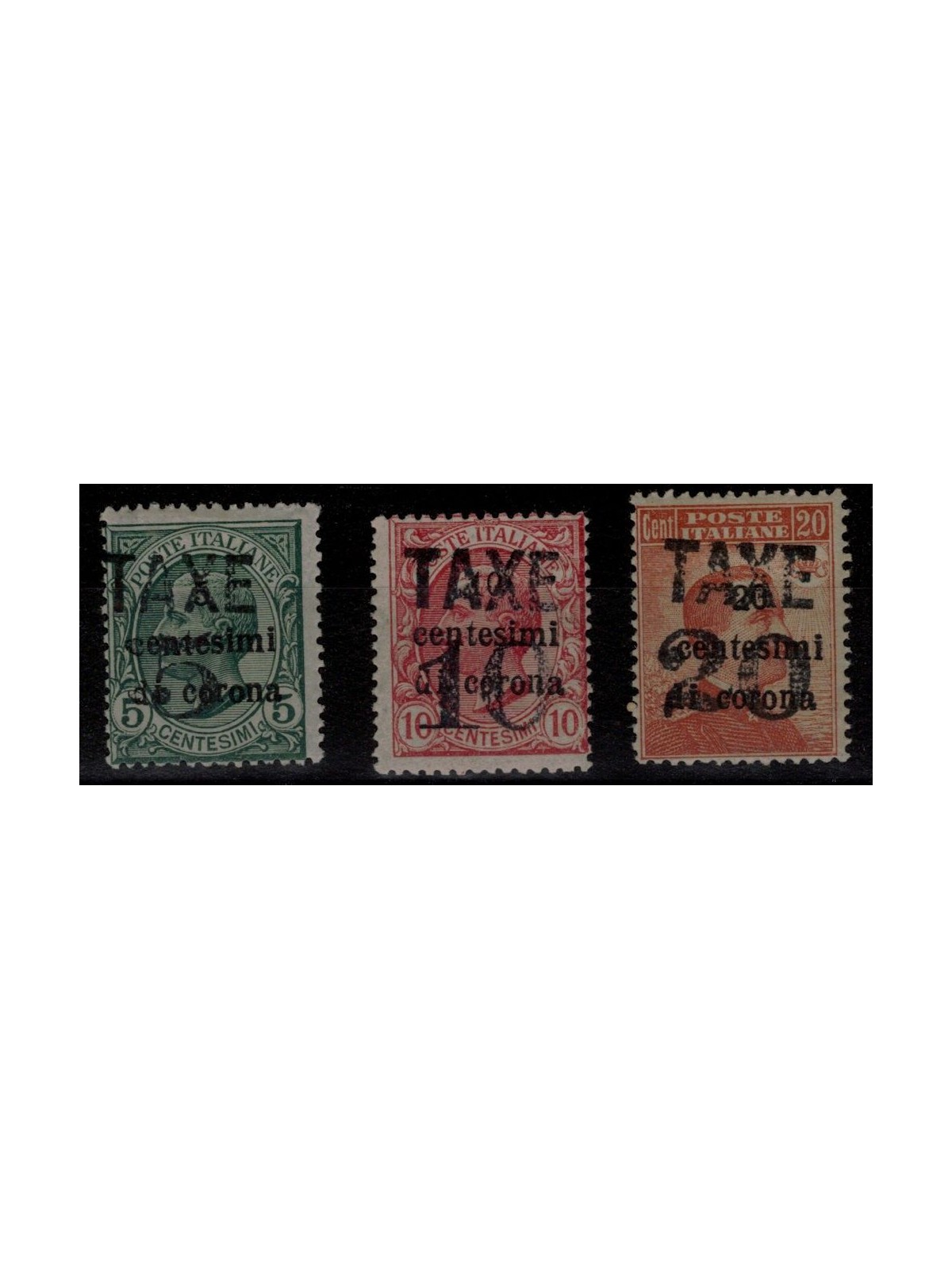 TRENTINO (BZ3) 1918-19 Trento e Trieste (TAXE e cifre orizz.) 3v MH*