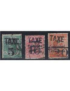 TRENTINO (BZ3) 1918-19 Trento e Trieste (TAXE e cifre orizz.) 3v us