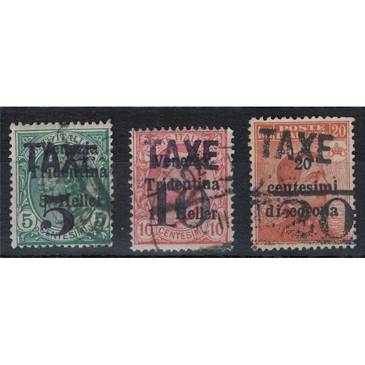 TRENTINO (BZ3) 1918-19 Trento and Trieste (TAXE and horizontal figures) 3v us