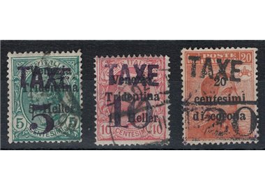 TRENTINO (BZ3) 1918-19 Trento and Trieste (TAXE and horizontal figures) 3v us