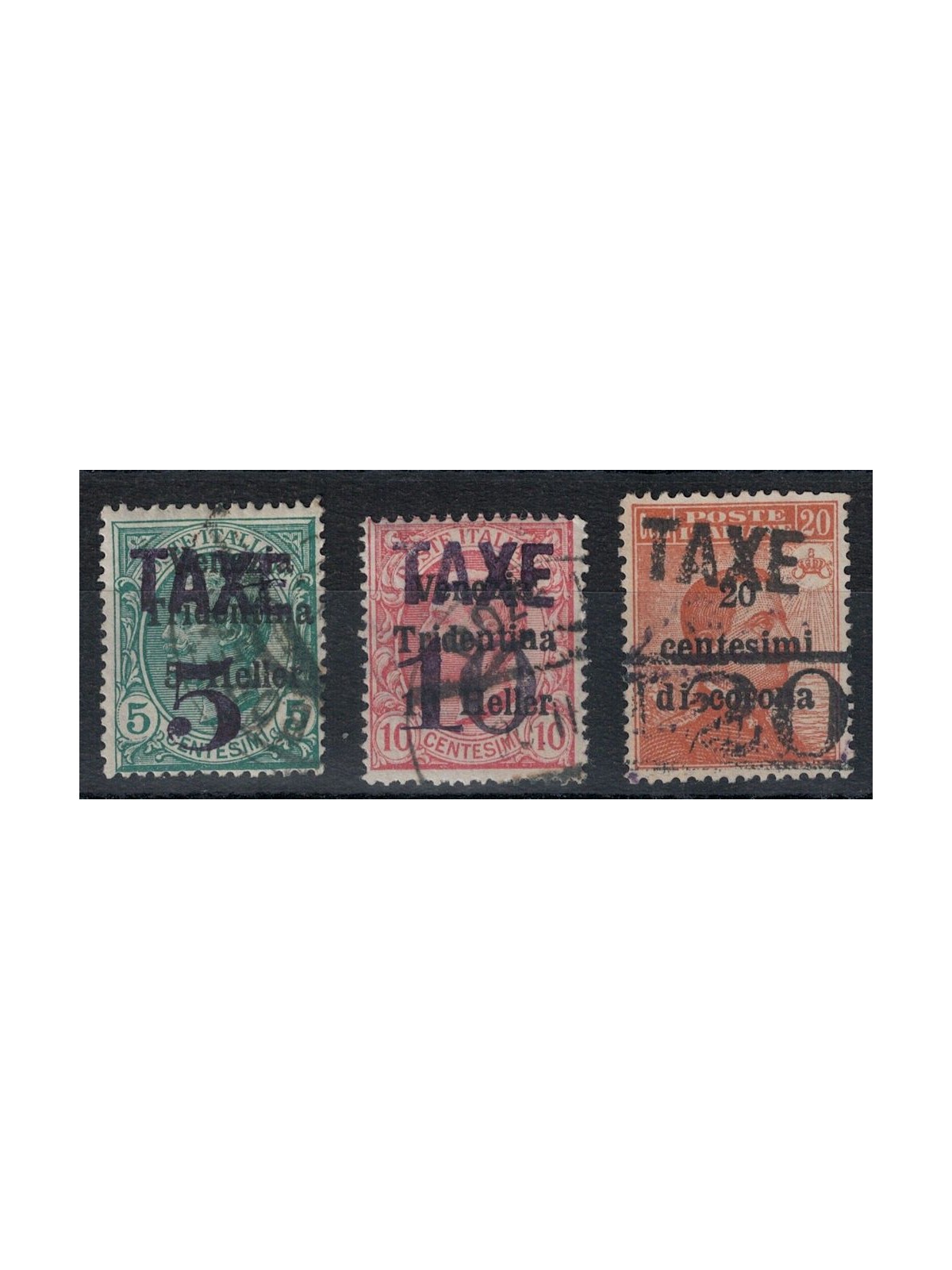 TRENTINO (BZ3) 1918-19 Trento and Trieste (TAXE and horizontal figures) 3v us