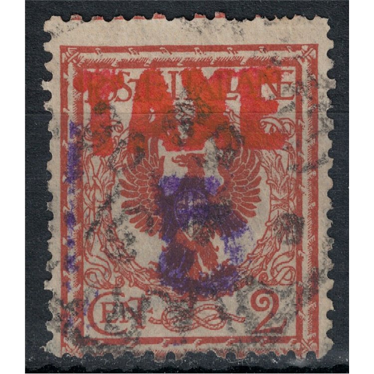 TRENTINO (BZ3) 1918-19 Floral 2c (TAXE in red and purple figure) us ©