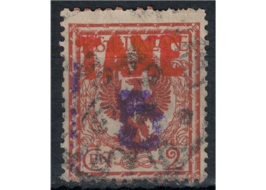 TRENTINO (BZ3) 1918-19 Floreale 2c (TAXE in rosso e cifra viol.) us ©