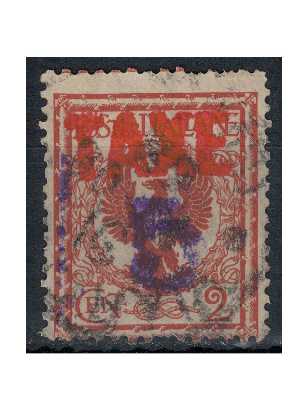 TRENTINO (BZ3) 1918-19 Floral 2c (TAXE in red and purple figure) us ©