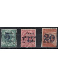 TRENTINO (BZ3) 1918-19 Venezia Tridentina (soprast. cifra) 3v MNH**