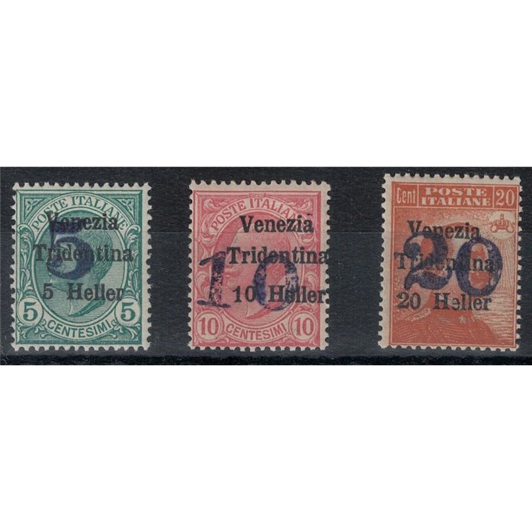 TRENTINO (BZ3) 1918-19 Venezia Tridentina (above figure) 3v MNH**