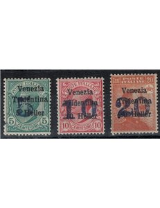 TRENTINO (BZ3) 1918-19 Venezia Tridentina (overlapping figure) 3v MH*