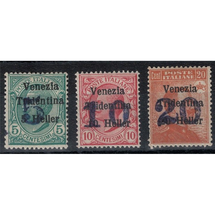 TRENTINO (BZ3) 1918-19 Venezia Tridentina (overlapping figure) 3v MH*