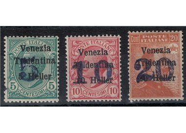 TRENTINO (BZ3) 1918-19 Venezia Tridentina (soprast. cifra) 3v MH*