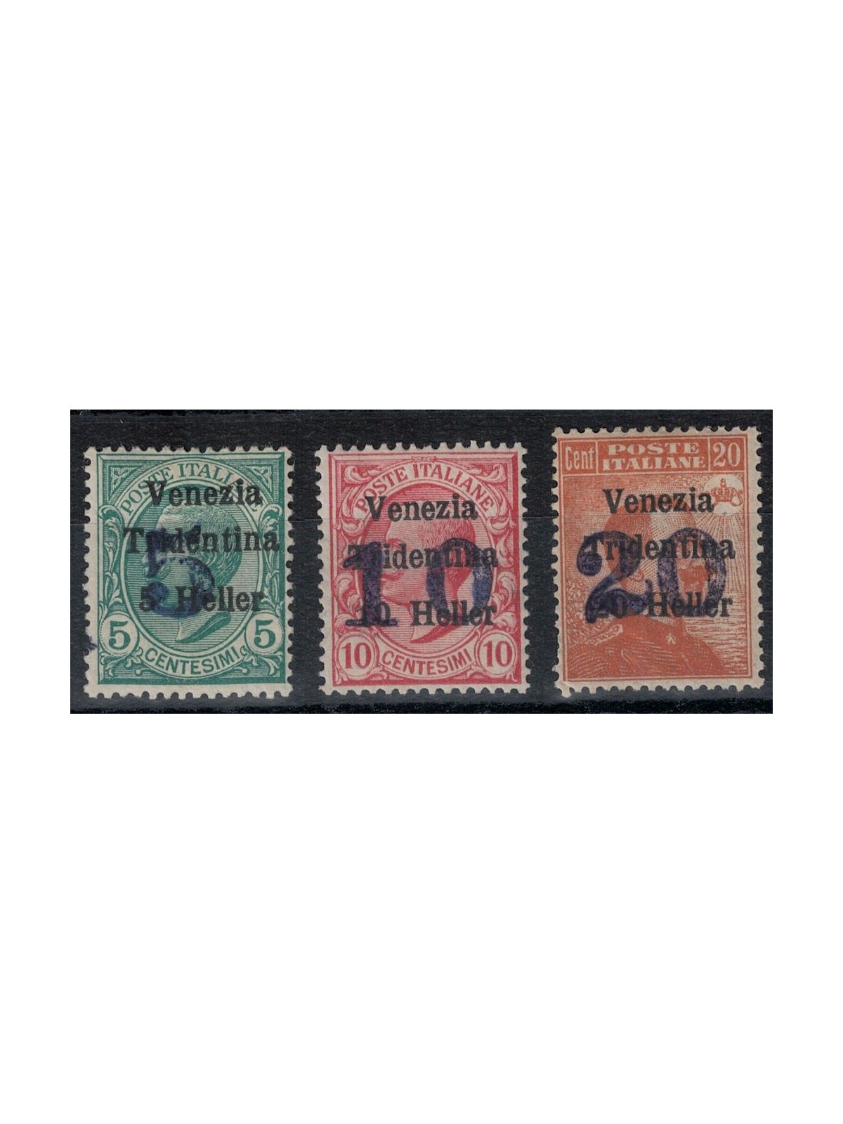 TRENTINO (BZ3) 1918-19 Venezia Tridentina (soprast. cifra) 3v MH*
