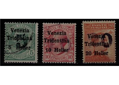TRENTINO (BZ3) 1918-19 Venezia Tridentina (soprast. cifra) 3v us