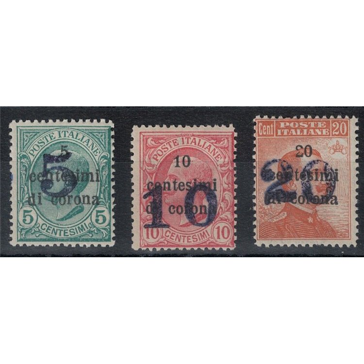 TRENTINO (BZ3) 1918-19 Trento e Trieste (soprast. cifra) 3v MNH**