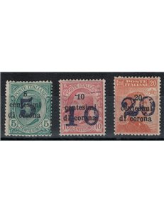 TRENTINO (BZ3) 1918-19 Trento e Trieste (soprast. cifra) 3v MH*