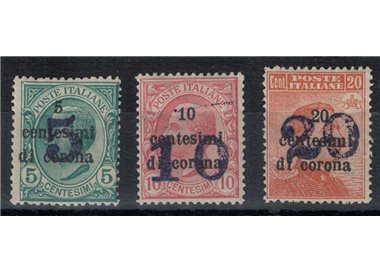 TRENTINO (BZ3) 1918-19 Trento e Trieste (soprast. cifra) 3v MH*