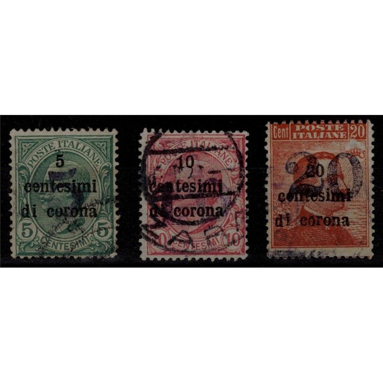 TRENTINO (BZ3) 1918-19 Trento e Trieste (soprast. cifra) 3v us