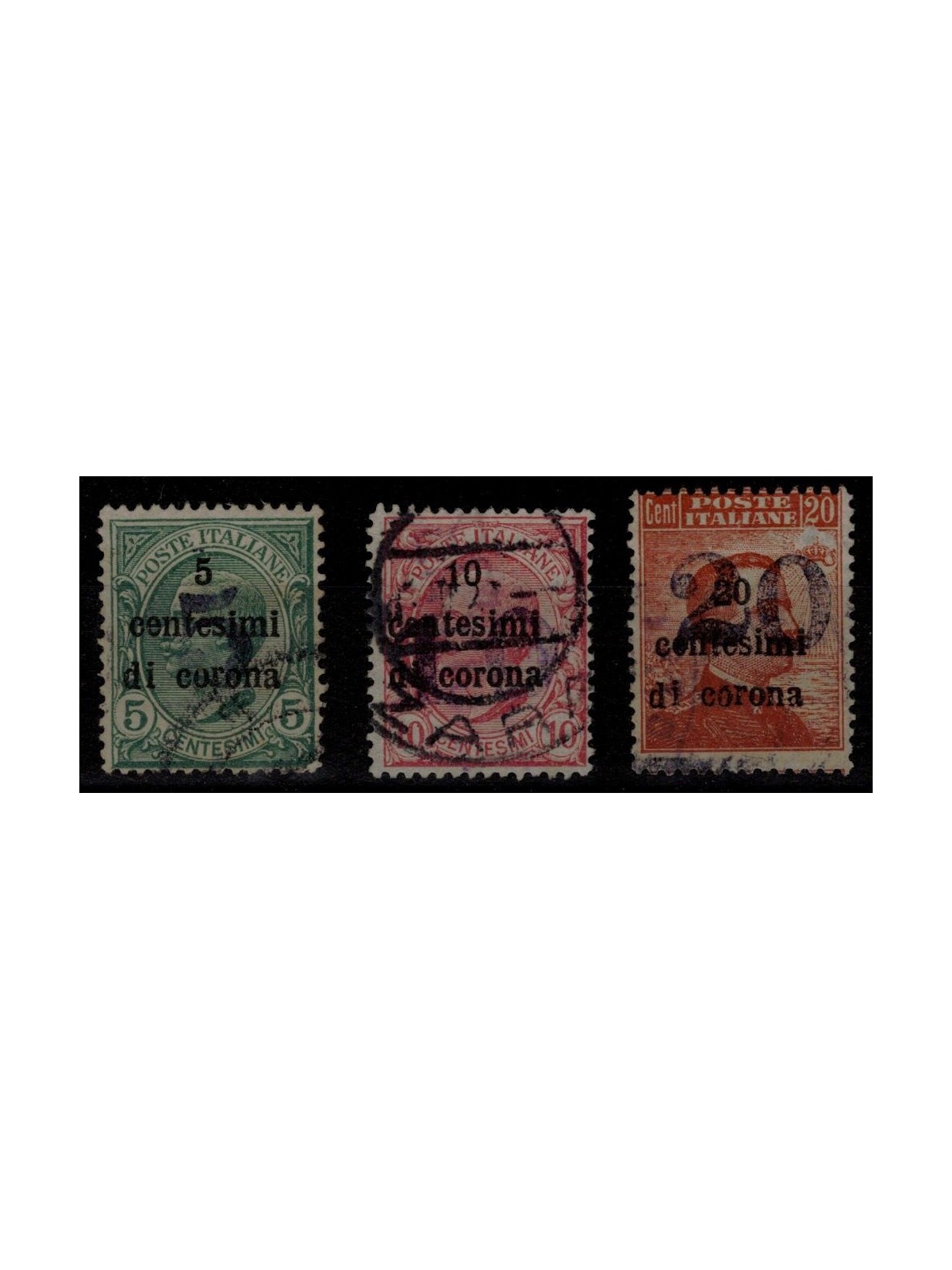 TRENTINO (BZ3) 1918-19 Trento e Trieste (soprast. cifra) 3v us