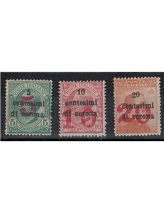 TRENTINO (BZ3) 1918-19 Trento e Trieste (soprast. cifra in rosso) 3v MNH**