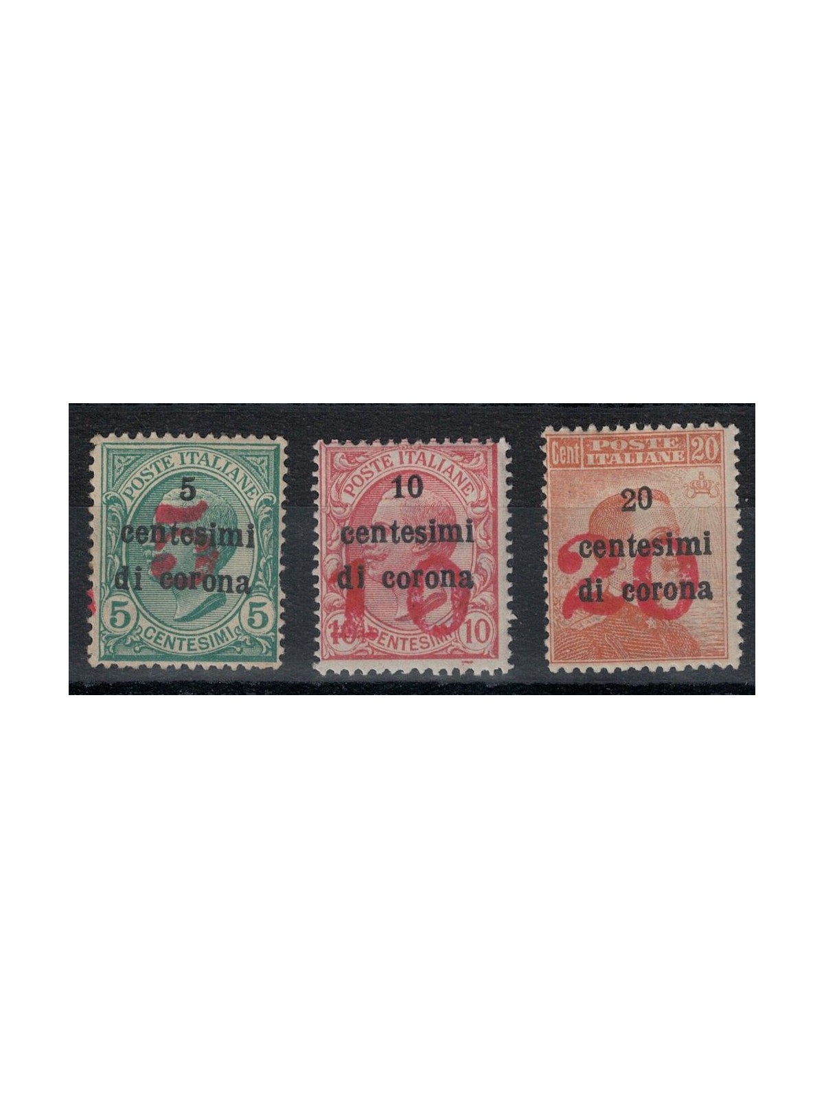 TRENTINO (BZ3) 1918-19 Trento and Trieste (red overlay) 3v MNH**