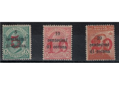 TRENTINO (BZ3) 1918-19 Trento and Trieste (red figure overlay) 3v MH*
