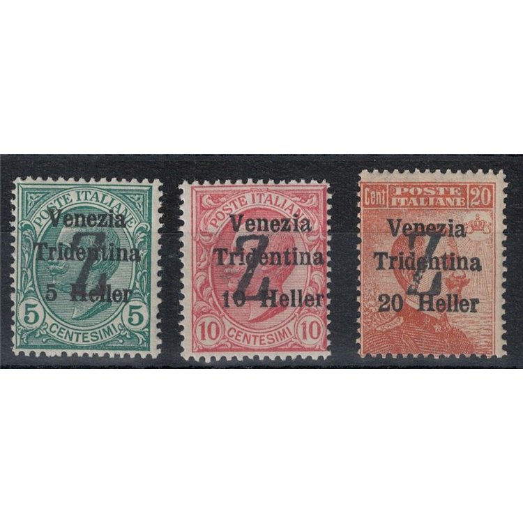 TRENTINO (BZ3) 1918-19 Venezia Tridentina (above Z) 3v MNH** ©