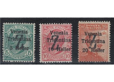 TRENTINO (BZ3) 1918-19 Venezia Tridentina (above Z) 3v MNH** ©