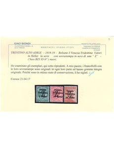 TRENTINO (BZ3) 1918-19 Venezia Tridentina (soprast. Z) 3v MNH** ©